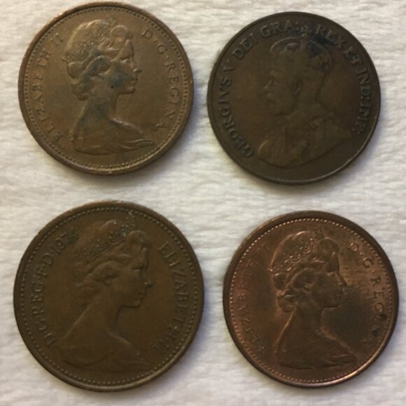 1974 UK Great Britain Queen Elizabeth II New Penny Bronze Coin - Picture 4 of 4